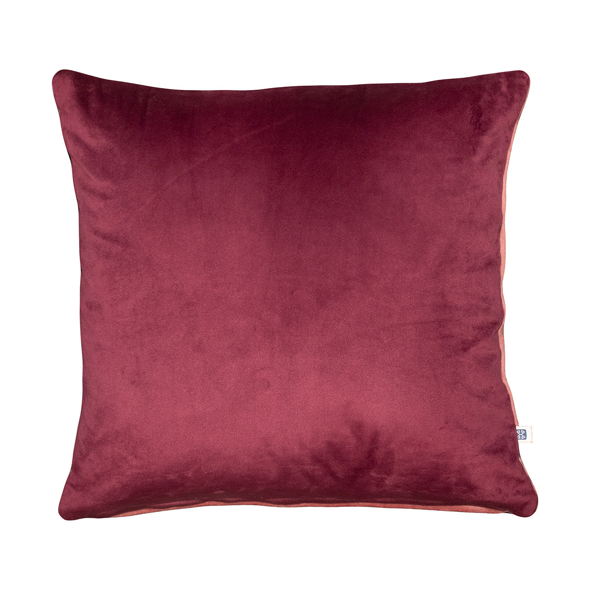 Garden Glory Solid Reversible Velvet Rose Pink and Wine Cushion Cover 16" x 16"