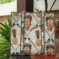 Hand Block Palm Pineapple Printed Quilted Tote Bag Offwhite Size 18"x18"