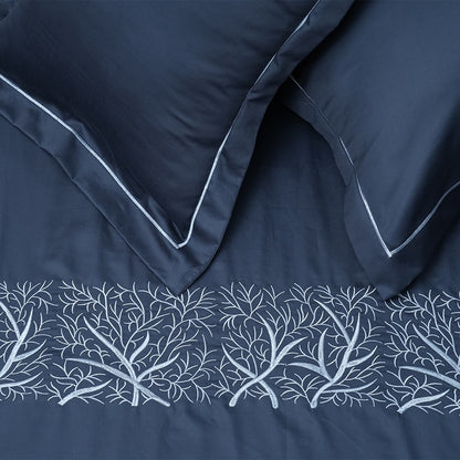 Art Noir Botanica 100% Cotton Embroidered Flat Bed Sheet – 400 TC – 90" x 108"