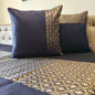 Luxe Navy Blue Banarasi Brocade Bedcover & Cushion Cover Set