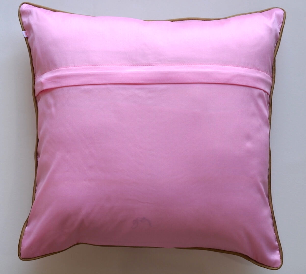 Decorative Rose Pattern Golden Beads Hand Embroidered Luxurious Cushion Cover Size 16"x16"