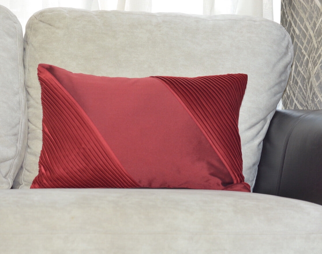 Mono Colour Satin Pleated Cushion Cover - 16''x16" Size