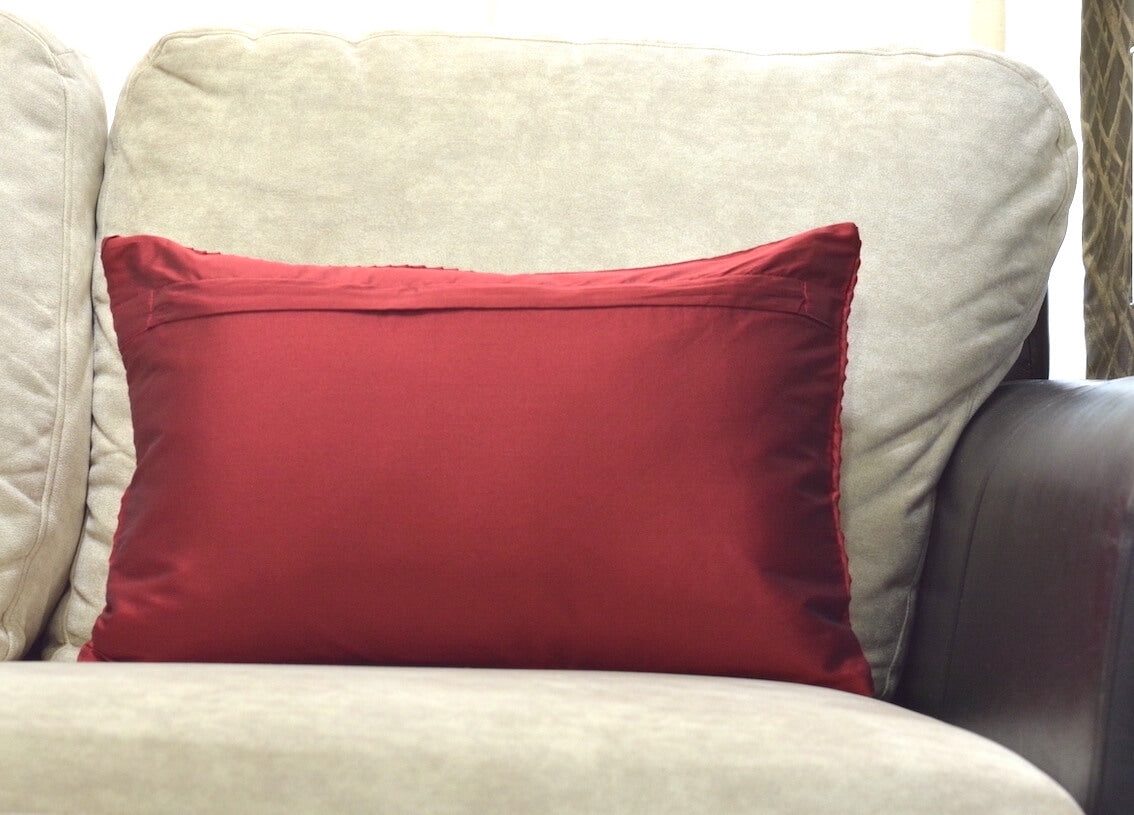 Mono Colour Satin Pleated Cushion Cover - 16''x16" Size