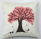 Tree of Life Hand Knot Embroidery and Print  Art Silk Cheneil Weave Offwhite and Pink Cushion Cover Size 16"x16"