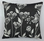 Aari Embroidered White Spring Blossom Design Black Denim Cushion Cover  Size 16"x16"
