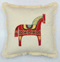 Elegant Suzani Embroidered Decorative Cushion Cover 16" x 16" Off-White