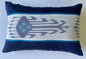 Ikat Design Printed Cotton Blue & Purple Lumbar Cushion Cover Size 12"x18"
