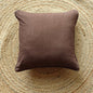 Solid Reversible Mocha Brown Cotton Cushion Cover Size 16"x16" Set of 2