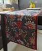 Decorative Floral Blossom Printed Denim Blue Velvet Table Runner 6 Seater Size 14" x 72"