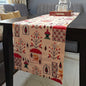 Decorative Mughal Motif Print Cream Velvet Table Runner 6 Seater Size 14" x 72"