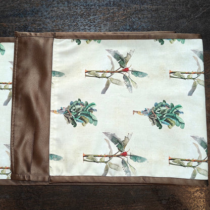 Troipcal Banana Leaf Symphony Cream Polyester Canvas Table Runner Size 13"x72"