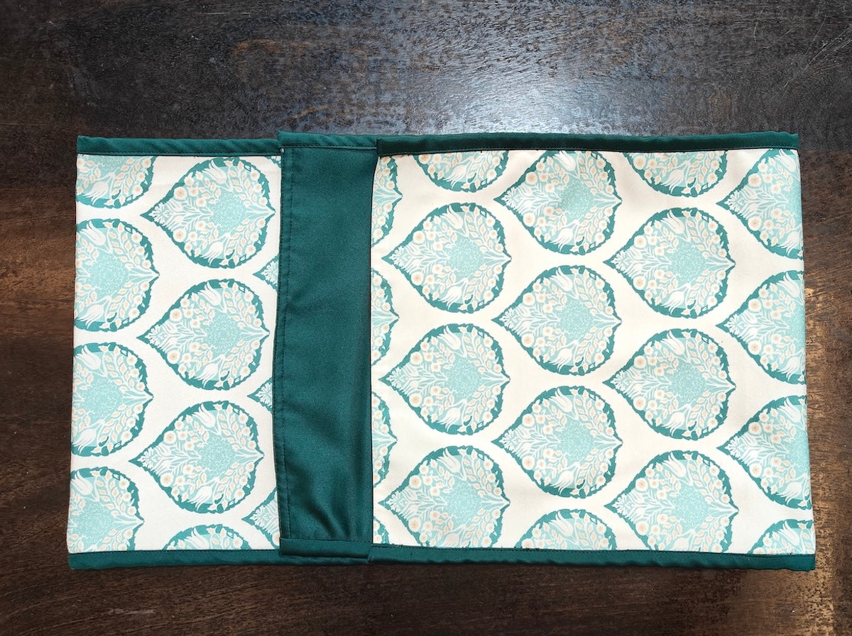 Pan Magic Printed Cream Green Polyester Canvas Table Runner 4 Seater Size 13"x72"