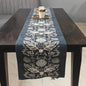 Moonlight Decorative Grey White Floral Embroidery Cotton Table Runner 6 Seater Size 14" x 72"