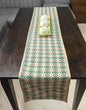 Rhythmic Ribbons Printed Cream Green Polyester Table Runner 4 Seater Size 13"x72"