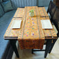 Decorative Design Printed Dull Mustard Polyester Table Runner 6 Seater Size 14"X72"