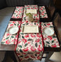 Pichwai Serenity Lotus Printed Cream Polyester Canvas Table Runner 4 Seater Size 13"x72"