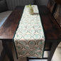 Pan Magic Printed Cream Green Polyester Canvas Table Runner 4 Seater Size 13"x72"