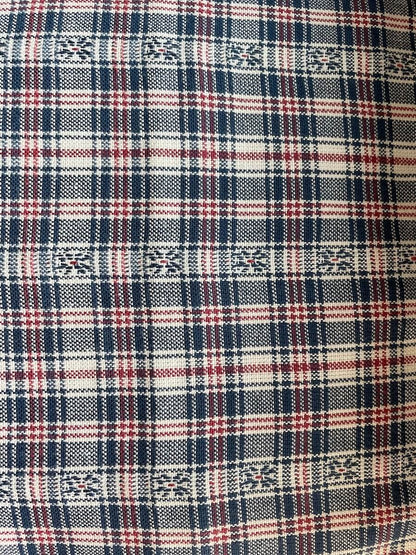 Classic Dobby Checks Yarn Dyed Blue Cotton Cushion Cover Size 16"x16" Set of 2