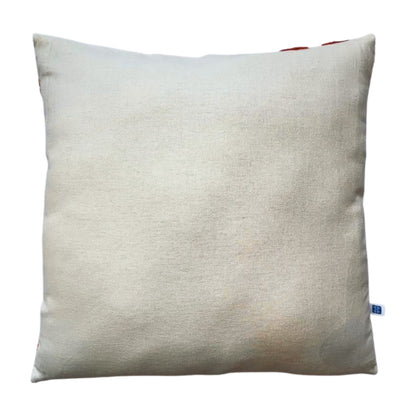Bright Solid Mix and Match Orange and Cream Cotton Slub Cushion Cover Size 16"x16"