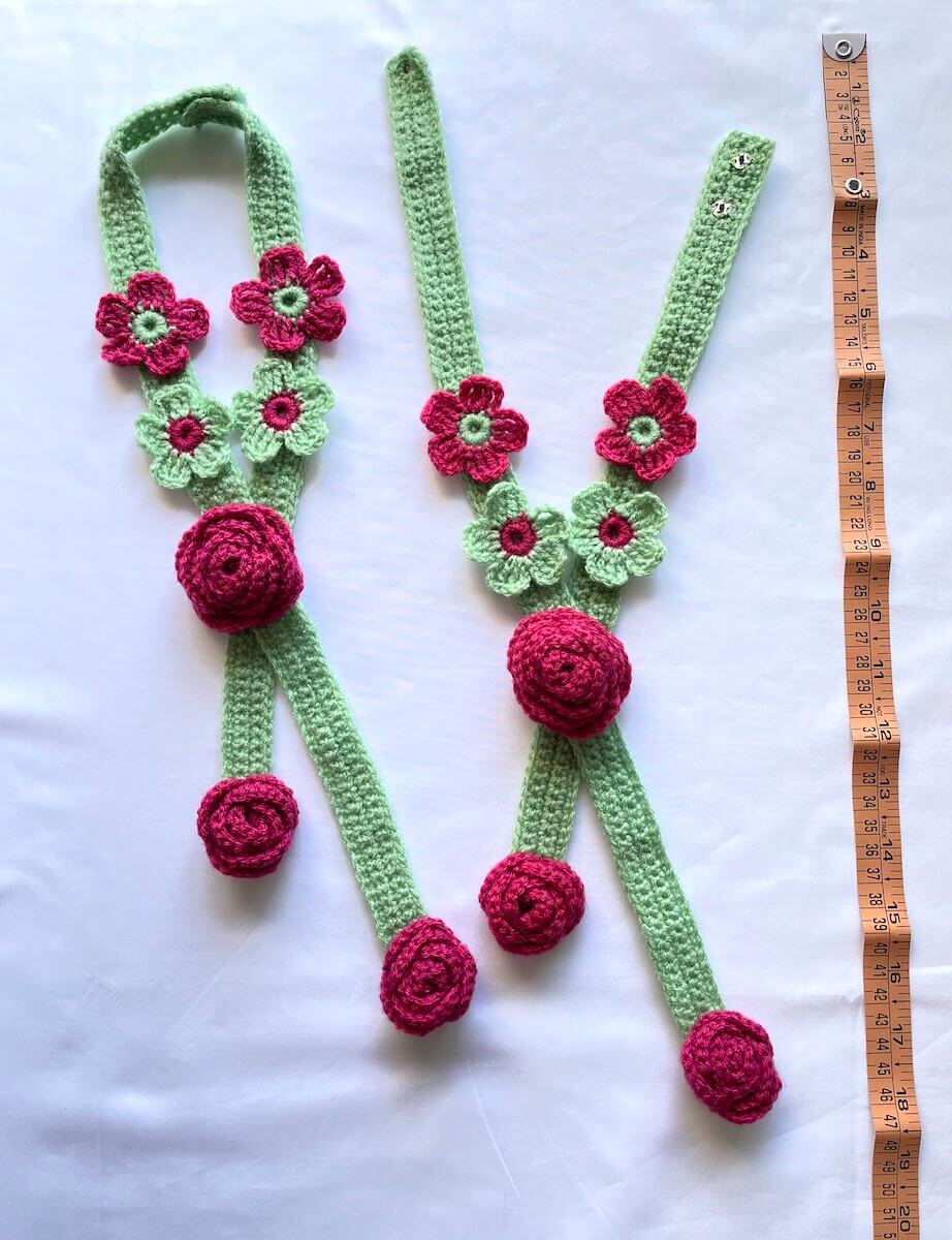 Hand Crafted Crochet Curtain Tiebacks Danglers Dk. Pink