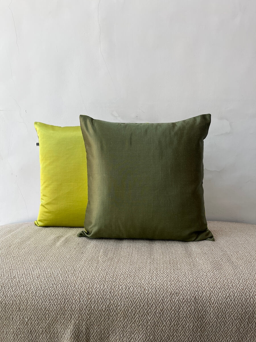 Premium Reversible Slub Silk Cushion Cover - 16” x 16”