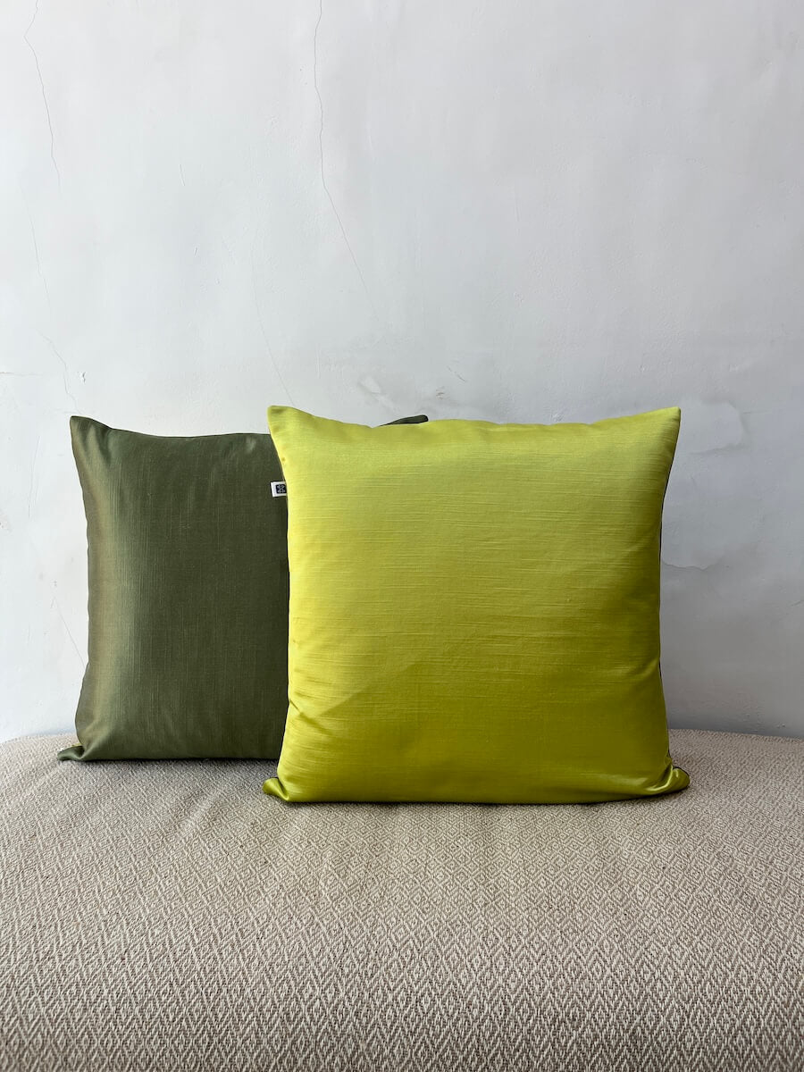 Premium Reversible Slub Silk Cushion Cover - 16” x 16”