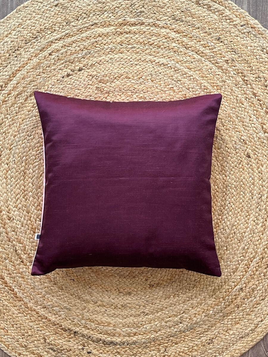 Premium Reversible Slub Silk Cushion Cover - 16” x 16”