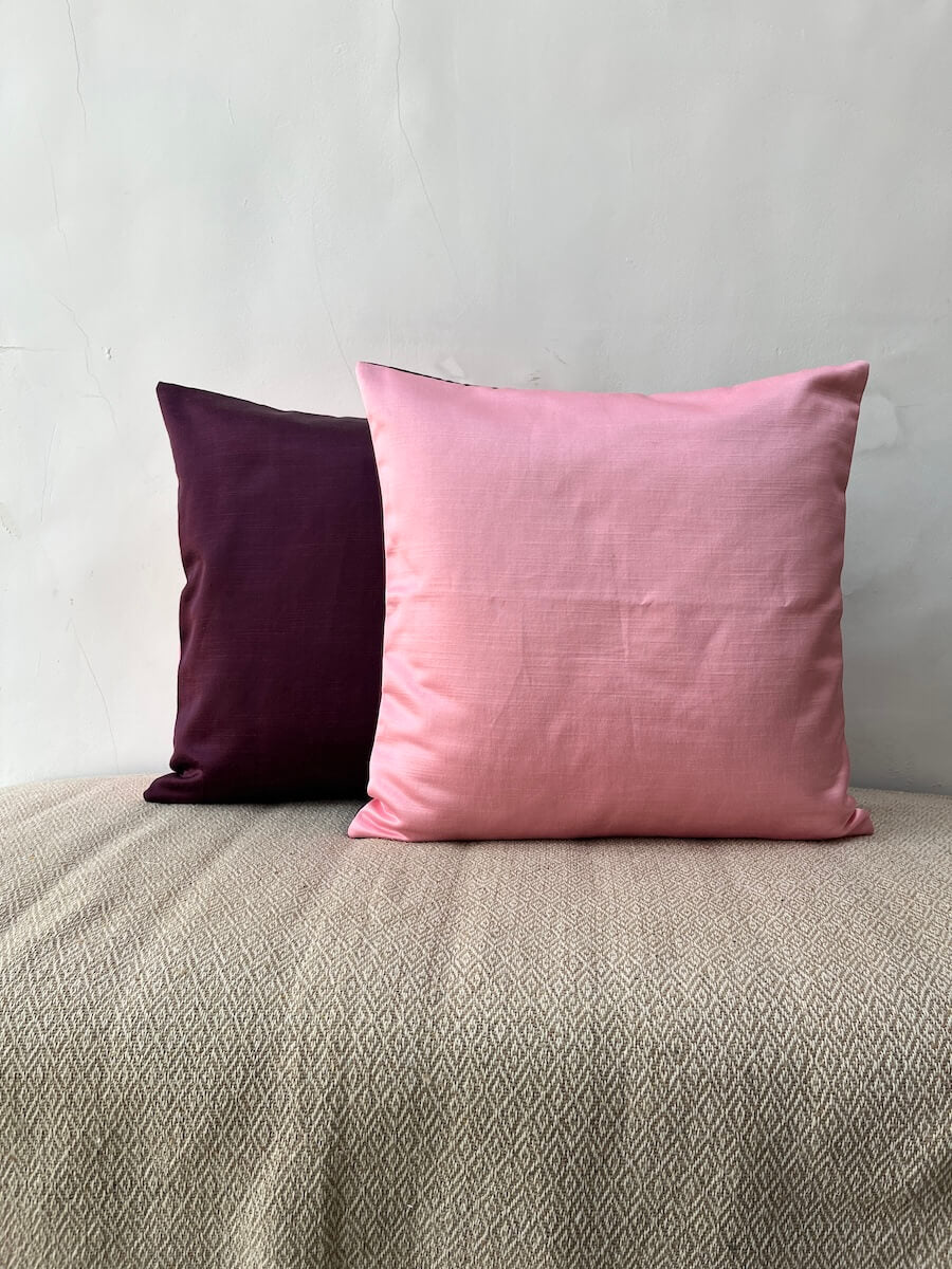 Premium Reversible Slub Silk Cushion Cover - 16” x 16”