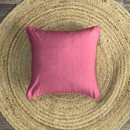 Solid Reversible Sweet Blush Pink Cotton Cushion Cover Size 16"x16" Set of 2