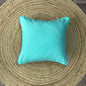 Solid Reversible Teal Touch Green Cotton Cushion Cover Size 16"x16" Set of 2