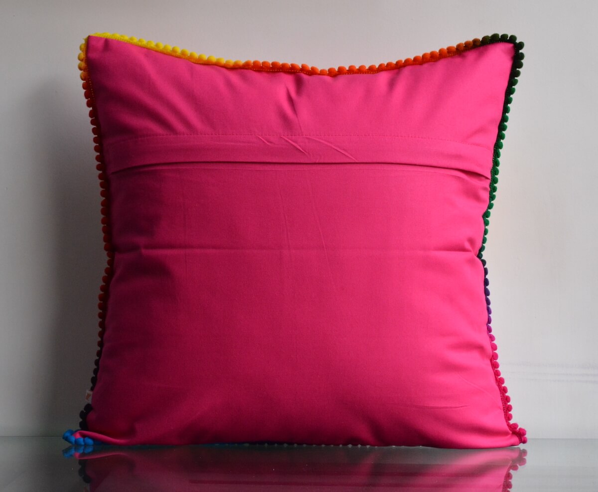 Tie Dye Bright Pink Colour Cotton Cushion Cover Size 16"x16"