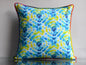 Tie Dye Pattern Neon Yellow & Blue Colours Cotton Cushion Cover Size - 16"x16"