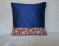 Kalamkari Maroon Print Mix N Match Royal Blue Dupion Silk Cushion Cover Size 16''x16"