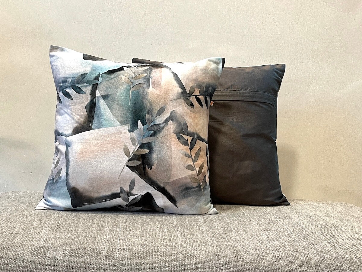 Stylish Abstract Monochrome Velvet Printed Multicolour Cushion Cover - 16''x16'' Size