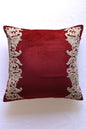 Zardozi Embellished Hand Embroidered Luxury Velvet Cushion Cover Size 16"x16"