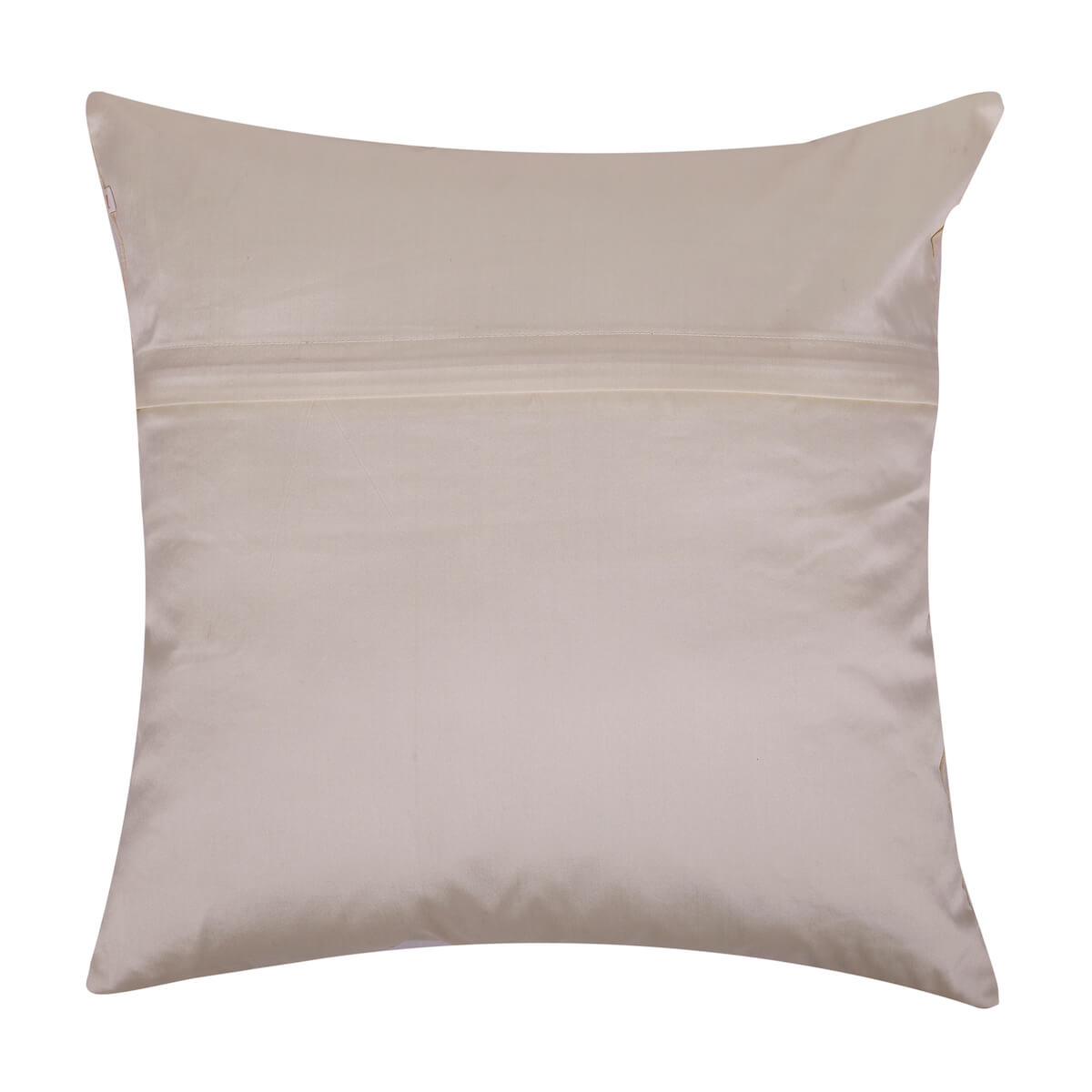 White Pearl Hand Embroidered Contemporary Dupion Silk Cream Cushion Cover Size 16"x16"