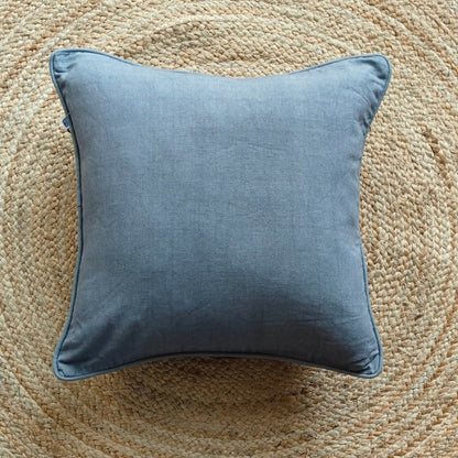 Solid Reversible Sage Grey Cotton Cushion Cover Size 16"x16" Set of 2