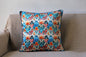 Zigzag Pattern Printed Soft Velvet Multicolour Cushion Cover Size 16"x16"