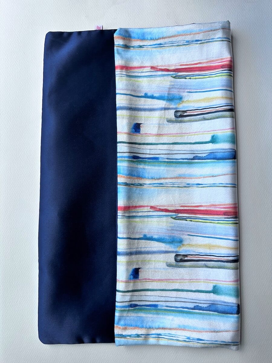 Abstract Brush Strokes Design Printed Velvet White Multicolour Cushion Cover Size 16"x16"