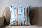 Abstract Brush Strokes Design Printed Velvet White Multicolour Cushion Cover Size 16"x16"