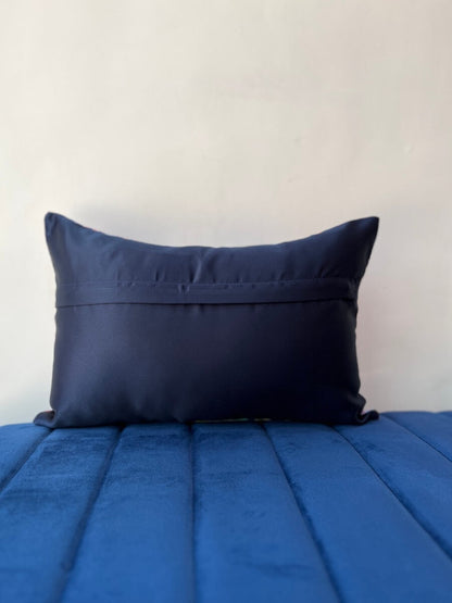 Reflecting Pattern Printed Cotton Canvas Multicolour Lumbar Cushion Cover Size 12"x18"